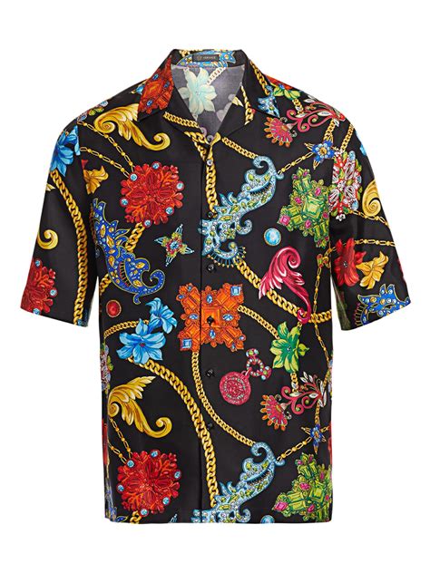 versace button down shirt short sleeve|authentic Versace shirts.